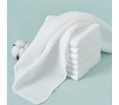 8 unids/lote 100% pañales de gasa de algodón para bebé recién nacido cambio de pañales 43x45cm lavable reutilizable doble capa toallas suaves para bebé 8Pcs/lot blanco