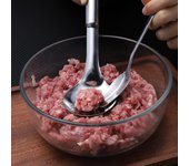 Cuchara para albóndigas antiadherente de acero inoxidable, resistente a caídas, portátil, hueca, suave