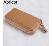 Cartera para llaves de coche con cremallera de piel sintética a la moda para hombre y mujer negro