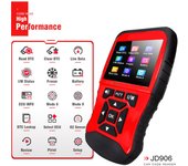 JDiag Escáner OBD y CAN para automóvil JD906, lector de códigos, herramienta de escaneo de diagnóstico para automóvil, preparación para IM con un solo clic 0 rojo