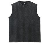Camiseta deportiva sin mangas de algodón, holgada y cómoda, informal, de verano, para hombre S negro