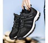 Zapatos deportivos casuales para hombre, zapatos de escalada de malla transpirables, zapatos de senderismo antideslizantes impermeables con cordones para exteriores para hombre, zapatillas de deporte para hombre 39 caqui