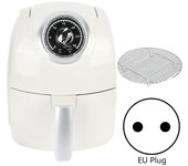 Freidora eléctrica antiadherente de 3,2 l, horno sin aceite para asar, cocción rápida, enchufe UE 220 V blanco