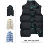Chaqueta acolchada de algodón para hombre Ropa Otoño Invierno Chaleco sin mangas cálido Abrigo de hip hop M marfil