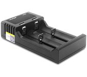 Liitokala Lii-S2 cargador de batería LCD 2 ranuras para 18650 26650 21700 18350 AA AA batería de litio NiMH cargador detector de polaridad automática negro