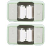 2 piezas de baño PunchFree Strong Wall Mounted Stick Hook Percha para trapeador Estante de almacenamiento(Verde ) verde