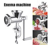 Picadora de carne manual de aleación de aluminio plateado, potente máquina para hacer salchichas en el hogar, picadora de verduras, suministros para pimienta