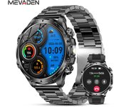 MEVADEN Nuevo reloj inteligente para hombre de 1,85 pulgadas con llamadas Bluetooth, rastreador de actividad deportiva, monitor cardíaco, reloj inteligente para Android IOS 700 mAh negro