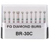 10 Uds. Taladros de fresas de diamante Dental con mango redondo de acero inoxidable de 1,6mm para odontología