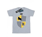 Harry Potter Girls Hufflepuff Shield Cotton T-Shirt 9-11 Years blanco