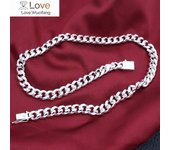 Collar de cadena sólida clásica de 10 mm con sello de plata 925 para hombres, regalos de Navidad, joyería de moda para fiestas y bodas de 20/24 pulgadas 20 inches 50 cm