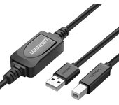 Ugreen US122 15m USB 2.0 Printer Cable, USB-B to USB-A, Black Premium Connectors