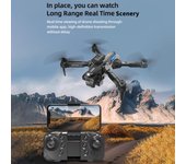 Drone teledirigido con cámara dual 4K Quadcopter sin cabeza plegable para evitar obstáculos 1 Battery gris