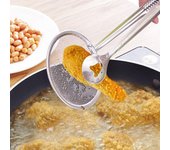 Cuchara de filtro multifuncional con clip, filtro para barbacoa y freír con aceite, para alimentos y cocina