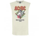 Camiseta sin mangas amplificada para hombre de la gira norteamericana de 1980 de AC/DC M blanco