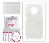 apgo Protective Skin Sticker for the back+sides compatible with Xiaomi Redmi Note 9 Pro 5G, Full Wrap Film, Foil, Vinyl - Pattern White Fabric