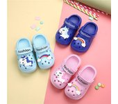 Zapatillas de unicornio TWINFLAMES para niño y niña, zapatos de arcoíris, verano 2022, zapatillas de animales para niños pequeños, zapatillas de bebé al aire libre, zapatillas para niños de dibujos animados 17-19 púrpura