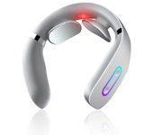 Masajeador de cuello con pulso calentado Masajeador de cuello inalámbrico portátil inteligente Masaje de pulso eléctrico Masaje de viaje Masaje de oficina en interiores Relajación blanco