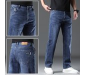 Pantalones vaqueros de otoño e invierno para hombre, rectos, ajustados, elásticos, cien tendencia, lavados, informales, para hombre 28 negro