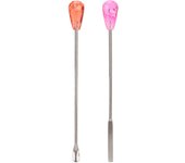 Cuchara mezcladora de polvos para cejas de acero inoxidable para mezclar pigmentos cosméticos de manera uniforme