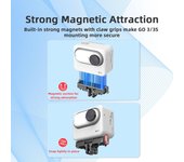 Base magnética de liberación rápida para Insta360 Go 3S con puerto roscado de 1/4  y soporte adaptador de expansión para cámara. Accesorios para Insta 360.
