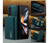 Funda tipo billetera de cuero con ranura para tarjetas sin huellas dactilares para Samsung Galaxy Z Fold 4 5g Fold4 Fold3 Fold 3 S23 Ultra S22 Plus S21 Fe S20 for Galaxy S21 FE verde