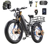 Bicicleta eléctrica BURCHDA-HC26, motor de 2500 vatios, neumáticos de 26  de ancho para adultos, ciclomotor eléctrico con suspensión total, frenos hidráulicos, moto todoterreno para hombre.