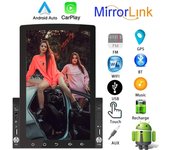 2 Din 10,1  Android Carplay Radio de coche enlace espejo multilenguaje Bluetooth FM salida de vídeo Iphone 3USB D110 WiFi GPS DVR 1+16GB,No carplay negro