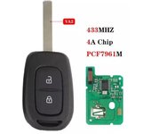 Llave remota Renault 4A AES en blanco para TWINGO 3, TRAFIC 3, KADJAR, DACIA para programar