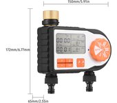 Temporizador de riego automático digital con 2 conectores de manguera, grifo programado para temporizador de riego de jardín EU verde