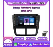 Android de 8 pulgadas para Subaru Forester 3 Impreza 2007-2013 con botón perilla coche CarPlay Radio Video reproductor Multimedia GPS 2 + 32GB 1+32GB
