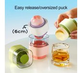 Molde de silicona para hielo esférico, fácil de desmoldar, con tapas, para hockey sobre hielo, de fusión lenta, para whisky, cócteles y bourbon. verde