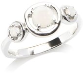 Bague Argent 'Déesse Opale' Blanc argenté (rhodié) - 17x8 mm 54 blanco
