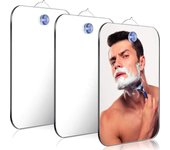 Accesorios de baño portátiles de viaje, un espejo acrílico con ventosa de pared para ducha, ideal para afeitado masculino y maquillaje femenino.