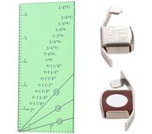 Regla de margen de costura y 2 guías de costura magnéticas para dobladillos de línea recta de 1/8  a 2  para máquina de coser transparente