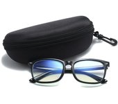Estuche rígido para gafas de sol con mosquetón y cremallera portátil, estuche de viaje para gafas, accesorios con gancho negro
