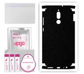 apgo Protective Skin Sticker for the back+sides compatible with Huawei Mate 10 Lite, Full Wrap Film, Foil, Vinyl - Pattern Matte Black