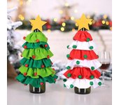 Fundas para botellas de vino con forma de árbol de Navidad, decorativas, para Navidad, Año Nuevo rojo