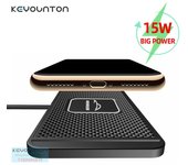 Alfombrilla de cargador inalámbrico para coche, almohadilla antideslizante de silicona de 15W para iPhone 14, 13, 12 Pro Max, cargador de teléfono inalámbrico para coche, carga rápida negro