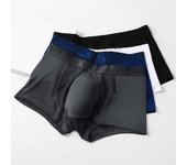 Calzoncillos bóxer transpirables antibacterianos para hombre con bolsa convexa 3DU: ropa interior cómoda para jóvenes XL negro