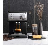 Cafetera eléctrica italiana, 20bar, cafetera espresso de 1,5 l con depósito de agua extraíble