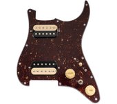 Golpeador precableado Musiclily Pro SE Alnico 5 Humbucker y mini interruptor de palanca para guitarra eléctrica Strat con patrón carey ST-HH-OMHA, 4 capas