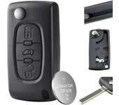 Carcasa de llave de 3 botones para Peugeot 107 207 307 308 407 3008 / Citroen C3 C4 PICASSO BERLINGO JUMPY 0536 VA2