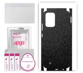 apgo Protective Skin Sticker for the back+sides compatible with Realme Narzo 50i, Full Wrap Film, Foil, Vinyl - Pattern Black Honeycomb