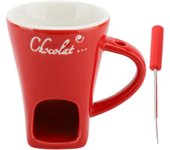 Taza de fondue para derretir chocolate Calentador de mantequilla de cerámica Suministros para derretir chocolate con tenedor para Red