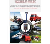 Cargador de batería de coche, cargador de batería completamente automático inteligente de 6V y 12V, cargador de mantenimiento para US negro