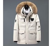 Chaquetas de plumón para hombre, parka cálida con cuello de piel, abrigos casuales de plumón de pato blanco para hombre, abrigo de nieve de invierno XXL
