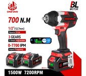 Llave de impacto eléctrica sin escobillas ONEVAN 588VF de 700 NM con torsión de 1/2 pulgada y herramienta eléctrica inalámbrica DTW700 para batería Makita de 18 V 1 Battery Set