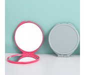 Espejo de maquillaje plegable compacto de doble cara | Portátil y personalizable 7cm*7.6cm Flip Mirror color rosa