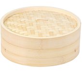 Vaporera china de bambú de metal perlado de 27 cm HC-596